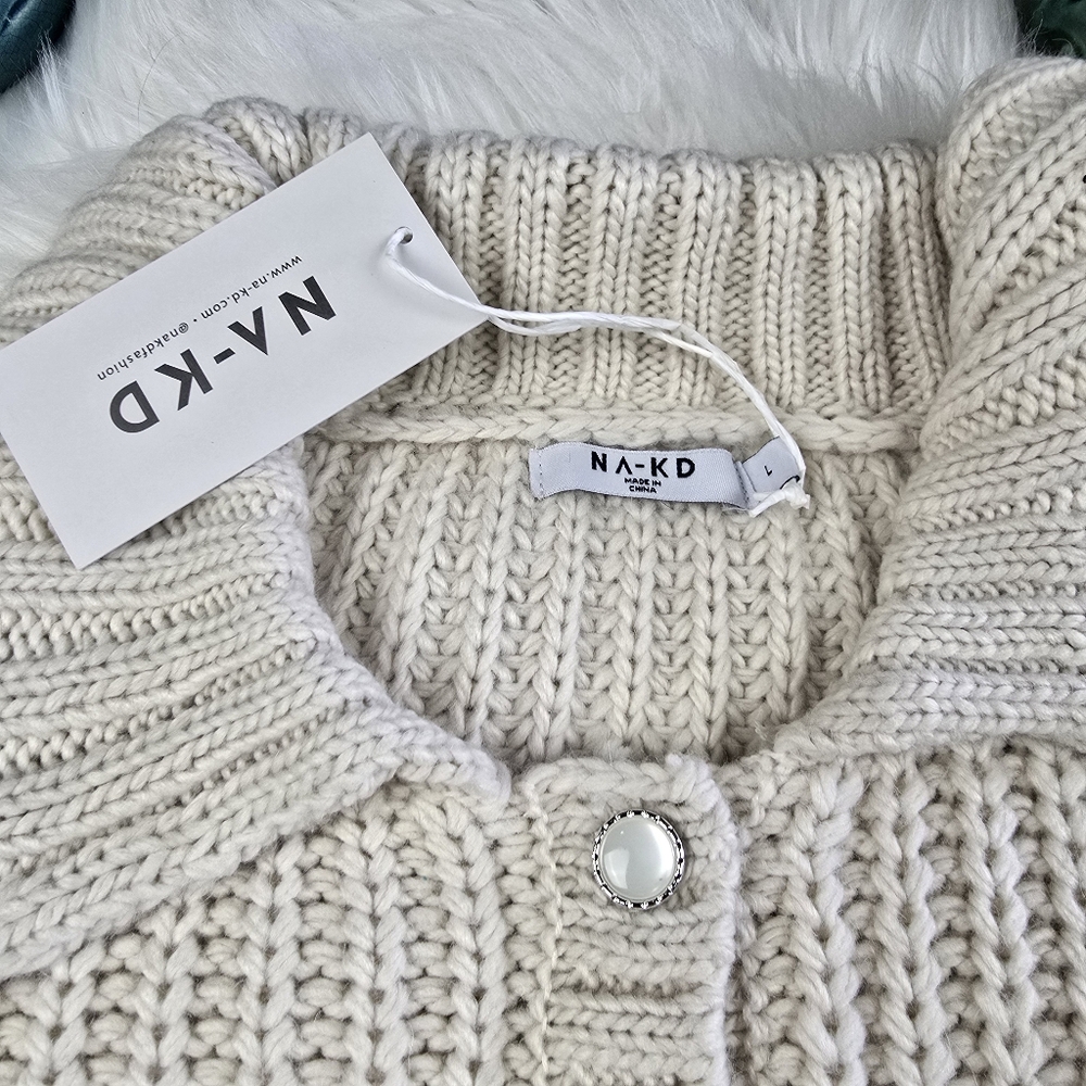 NA-KD Knitted Cardigan Sweater Large - Picture 13 of 13